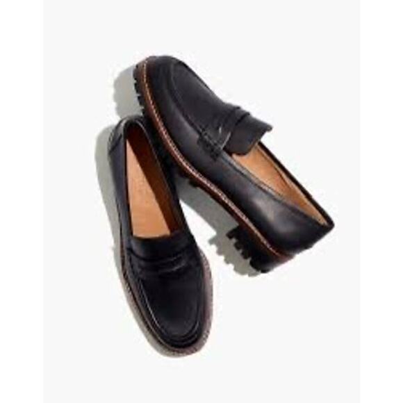 Madewell The Corinne Lugsole Loafer Womens Black Preppy Acedamia Size 10 - Picture 1 of 8